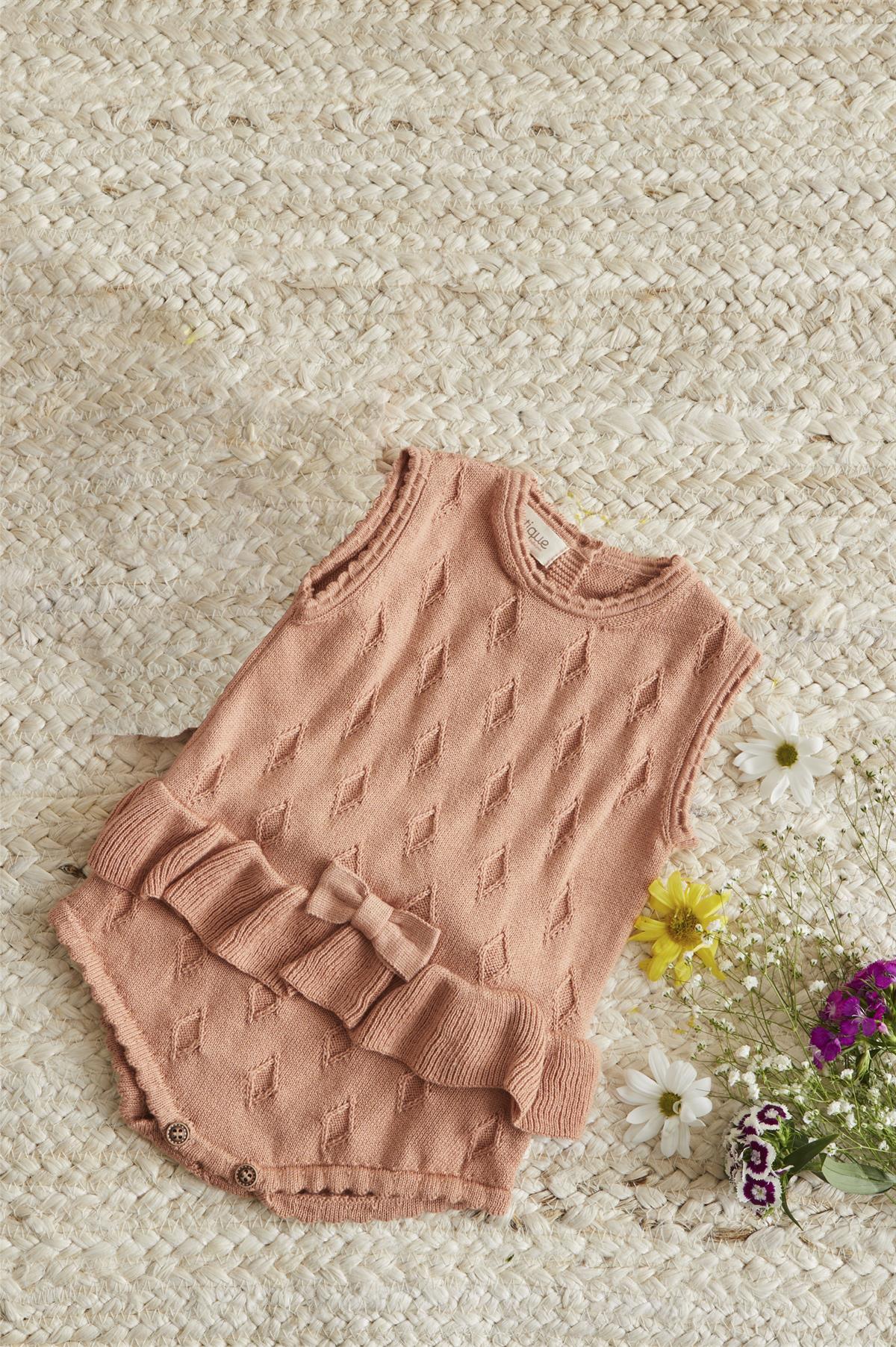 Gül Kurusu Kız Bebek Organik Pamuk Tulum