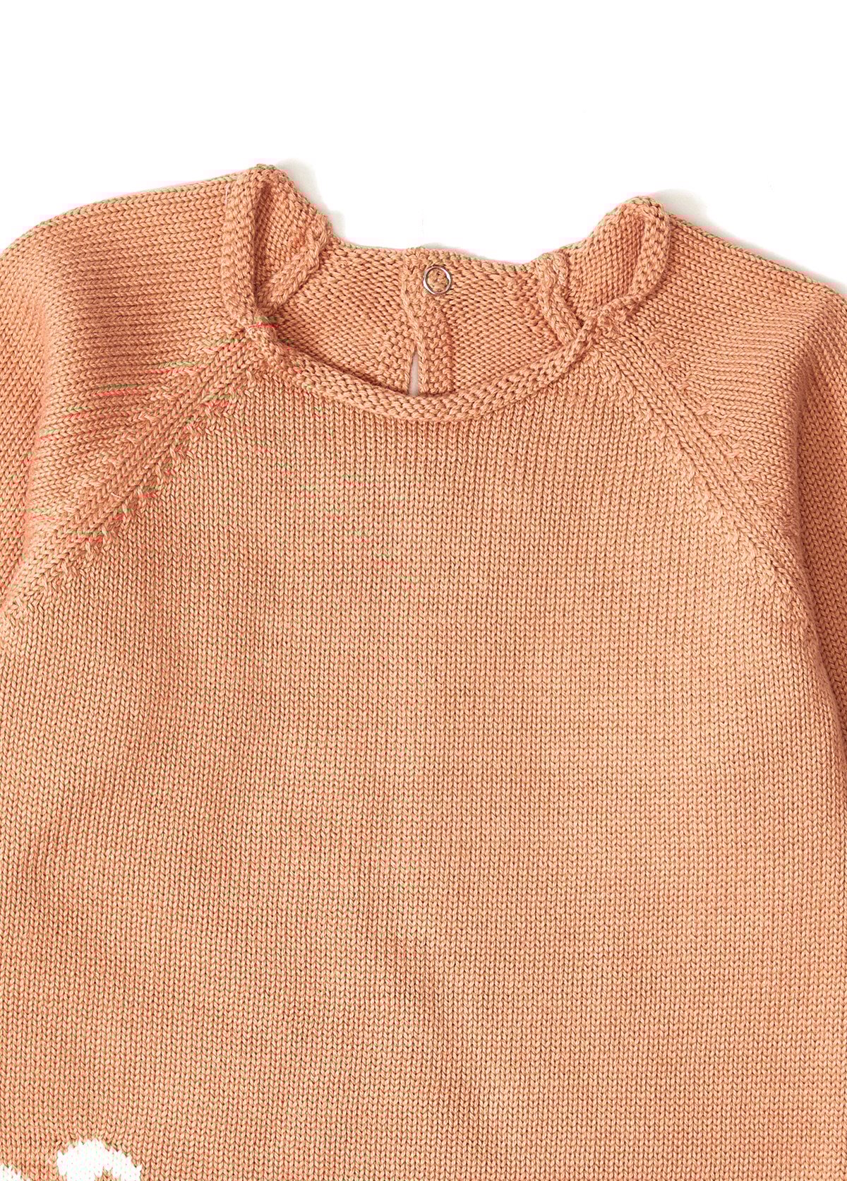 Gül Kurusu Organik Pamuk Tavşan Detaylı Ponponlu Triko Unisex İkili Takım