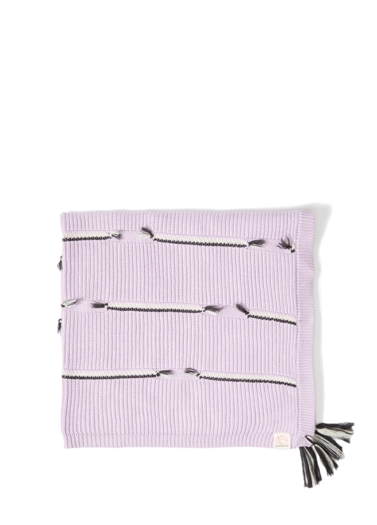 Lilac Organic Cotton Baby Blanket With Tassels