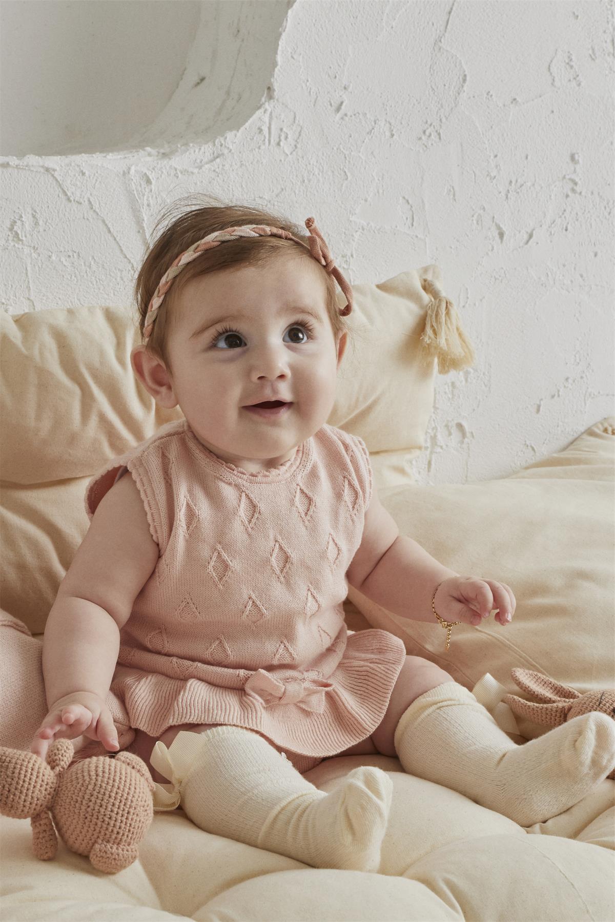 Pembe Kız Bebek Organik Pamuk Tulum