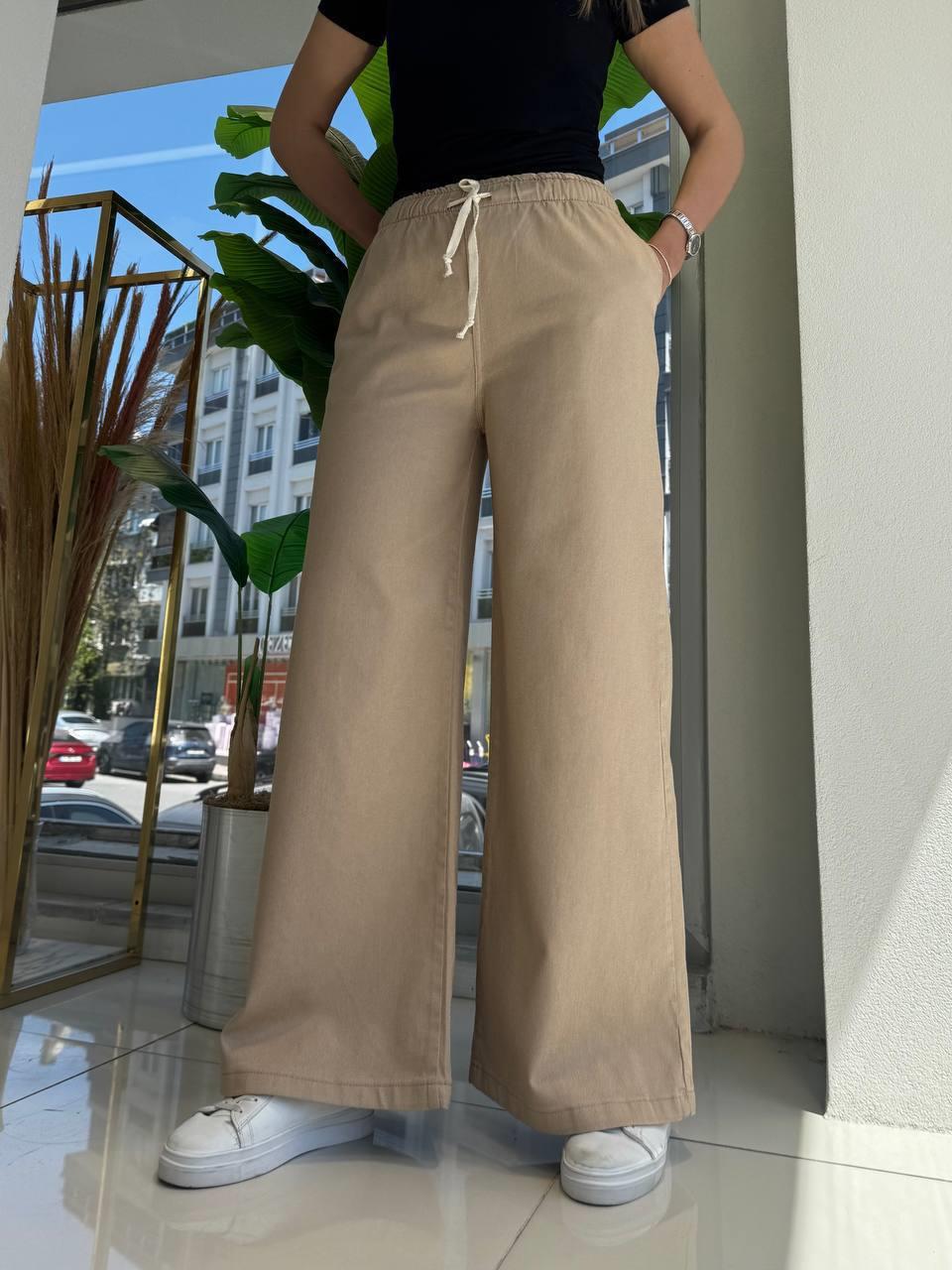 Gabardin Denim Pantolon - Bej