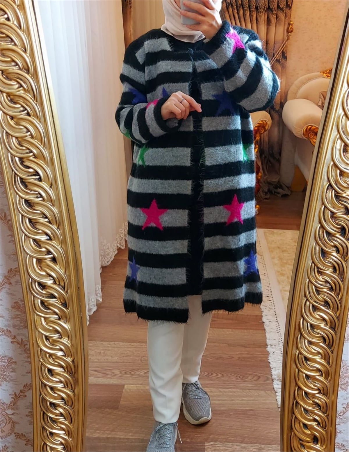 İthal Angora Kaban Hırka- Gri