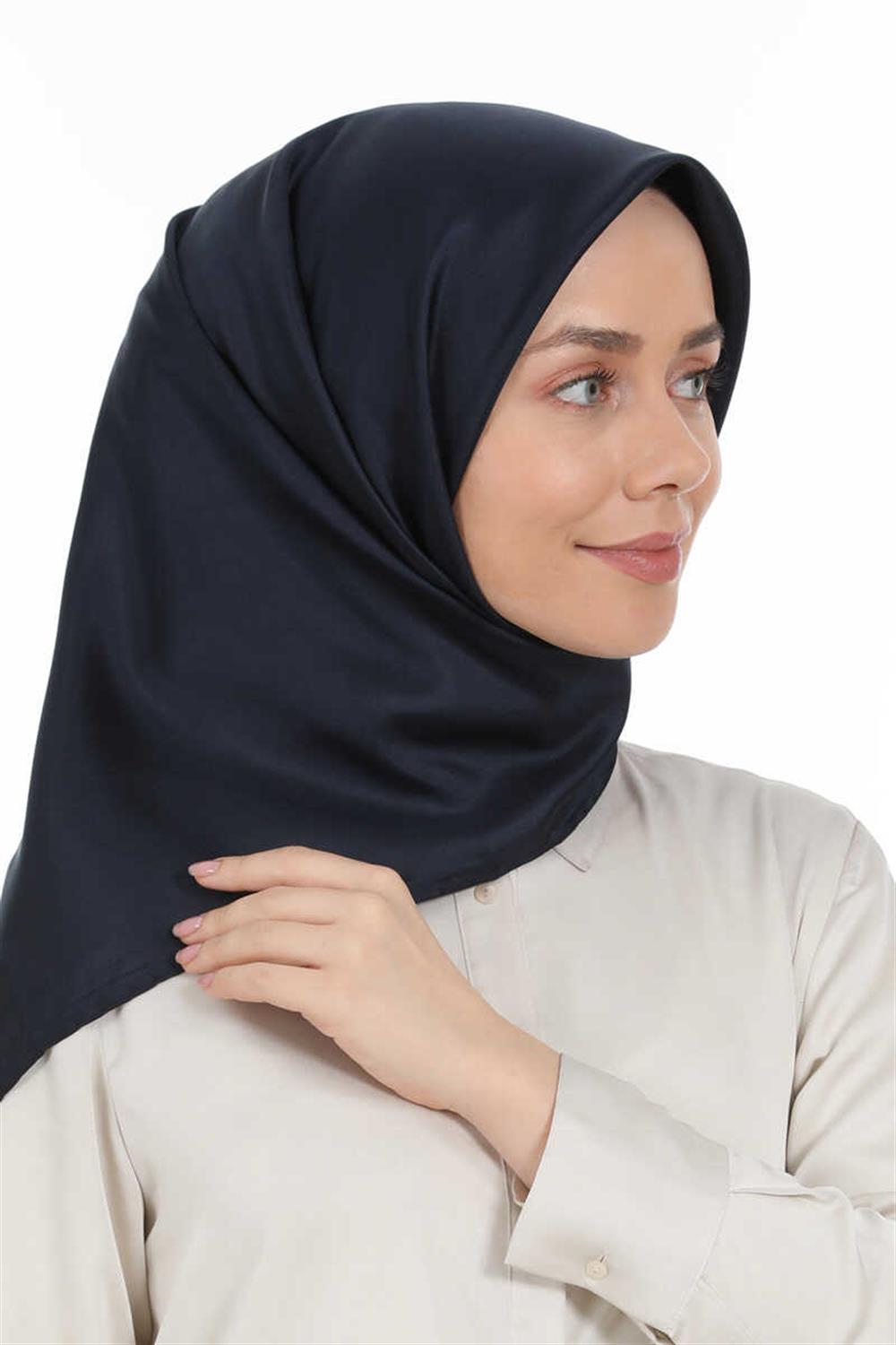 Levidor Twill Saf İpek Eşarp - Lacivert