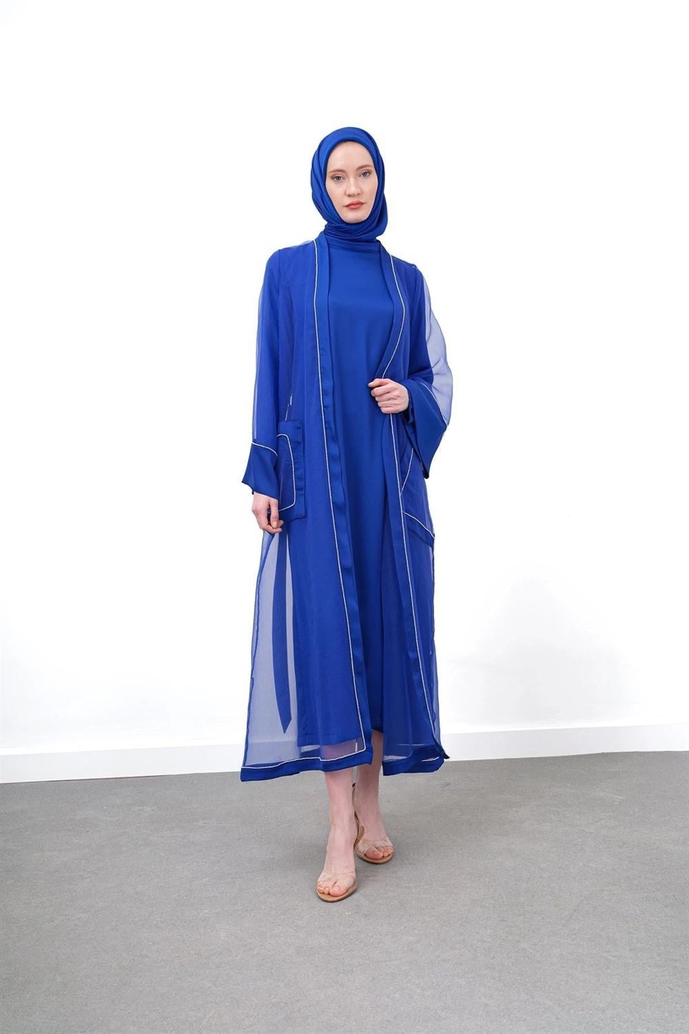 Organze  Luxury İkili Takım - Saks