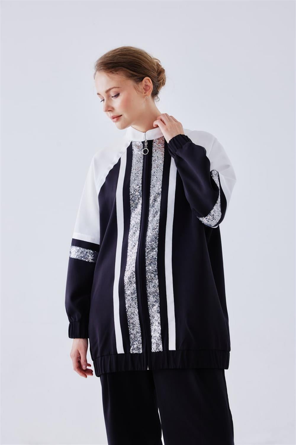 Payetli Tasarım Kap - Siyah 