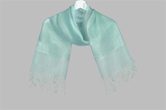 İPEKLİ ÇİFT KATLI SİMLİ ŞAL - SU YEŞİLİ