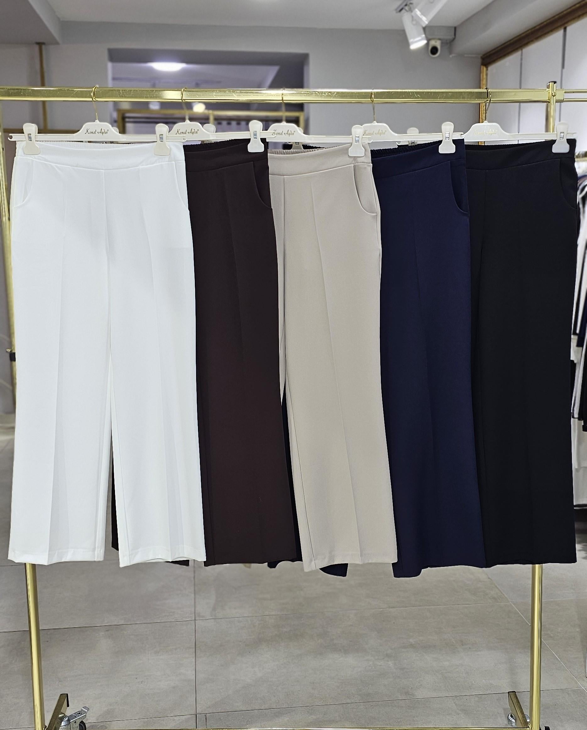 Beli Lastikli Bol Paça Pantolon