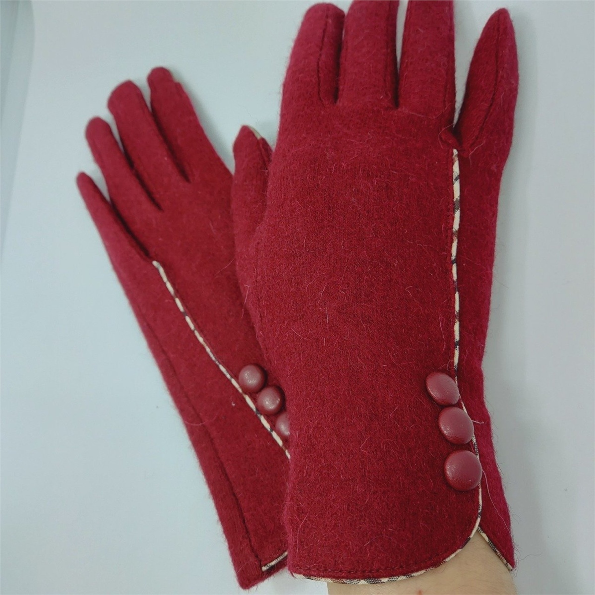 İthal Keçe Eldiven- Kırmızı