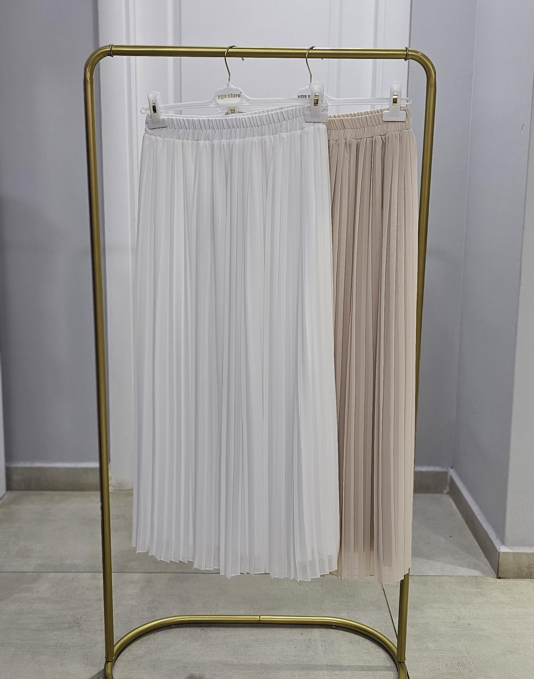 Piliseli Şifon Etek