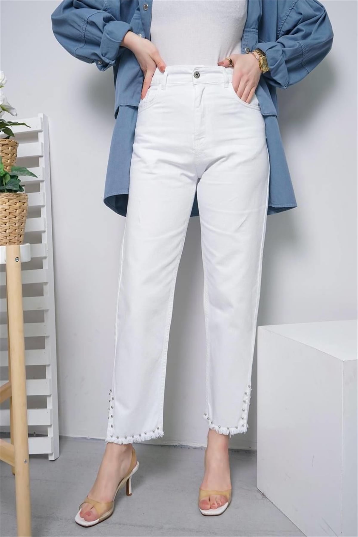 Püsküllü Denim Pantolon