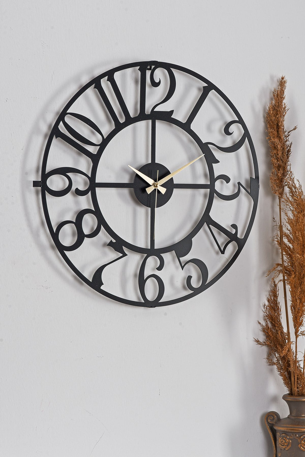 MUYİKA Bonni Metal Siyah Duvar Saati 41x41cm MDS-41