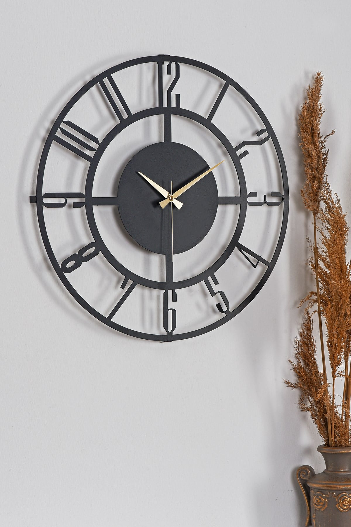 MUYİKA Bunnela Metal Siyah Duvar Saati 41x41cm MDS-41