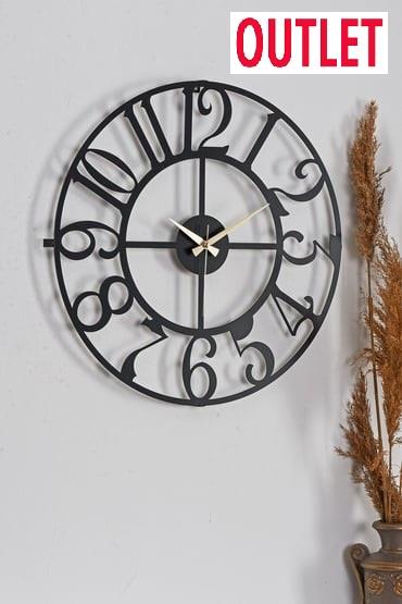 OUTLET MUYİKA Bonni Metal Siyah Duvar Saati 41x41cm MDS-41