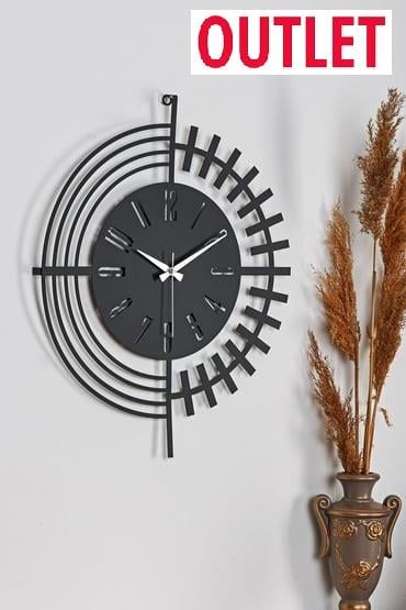 OUTLET MUYİKA Dubai Metal Siyah Duvar Saati 41x41cm Sessiz Mekanizma MDS-41