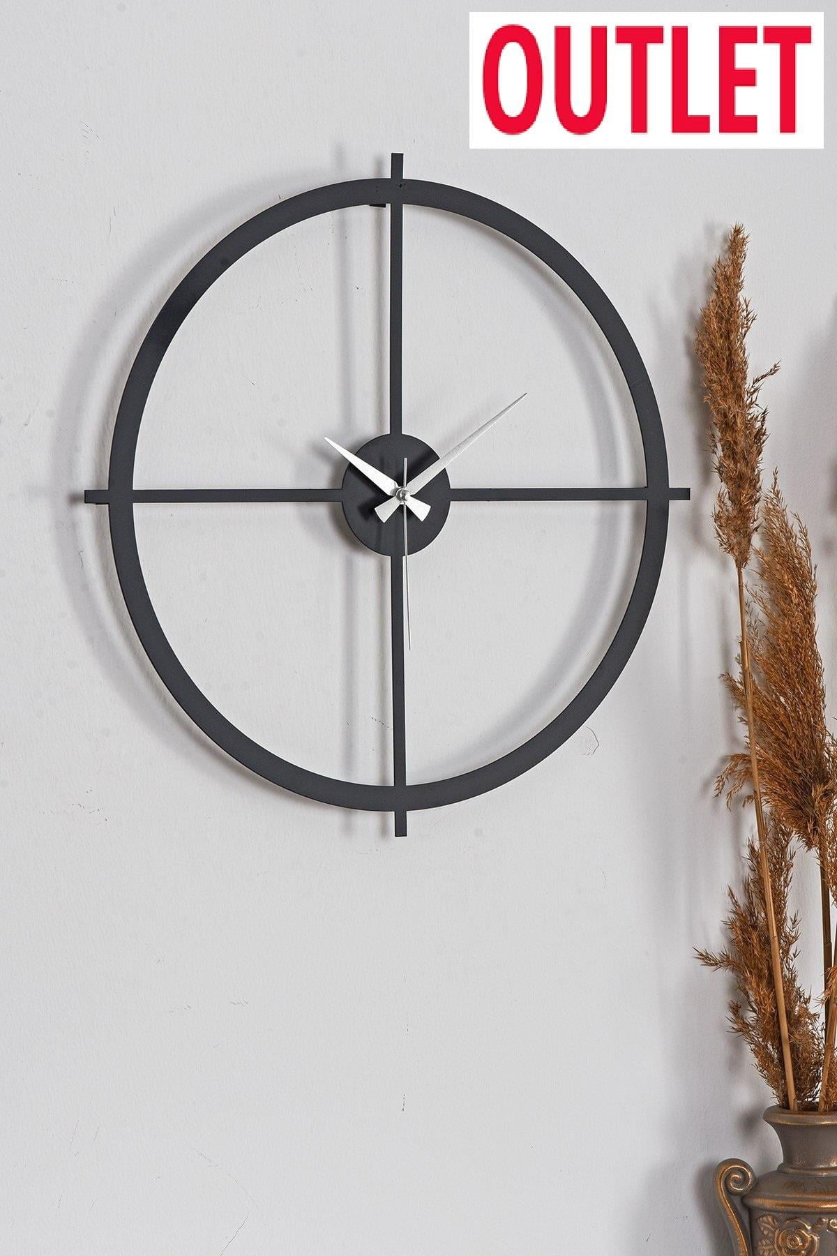 OUTLET MUYİKA Nuvola Metal Siyah Duvar Saati 50x50cm MDS-50