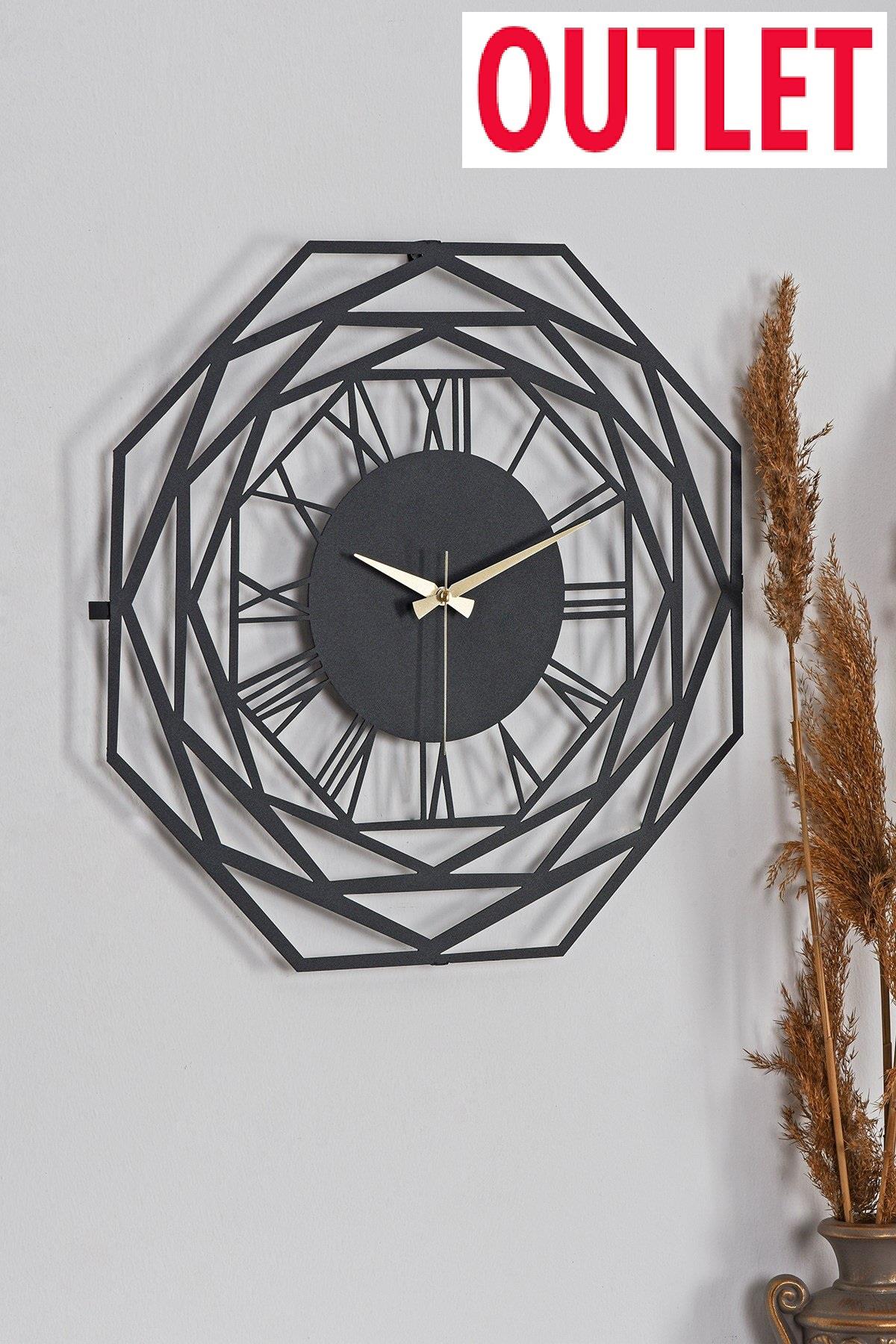 OUTLET MUYİKA Repido Metal Siyah Duvar Saati 50x50cm MDS-50
