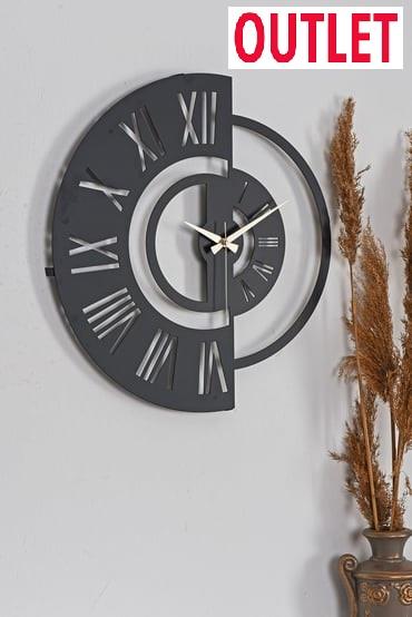 OUTLET MUYİKA Ruota Metal Siyah Duvar Saati 41x41cm MDS-41
