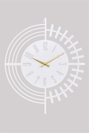 MUYİKA Dubai Metal Beyaz Duvar Saati 41x41cm Sessiz Mekanizma MDS-41
