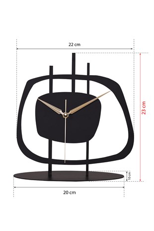 Muyika Pietra Metal Siyah Masa Üstü Saati 21x23cm MMS-M