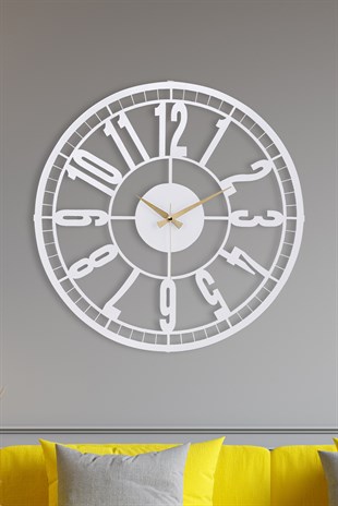 MUYİKA Whi Metal Beyaz Duvar Saati 50x50cm MDS-50
