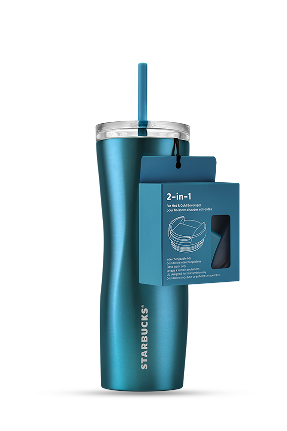 Starbucks® Çift Kapaklı Camgöbeği Çelik Soğuk İçecek Bardağı - 473ml - 11182389