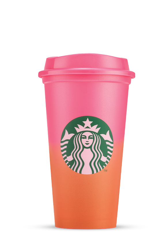 Starbucks® Pembe - Turuncu Yeniden Kullanılabilir Sıcak İçecek Bardağı - 473ml - 11182381