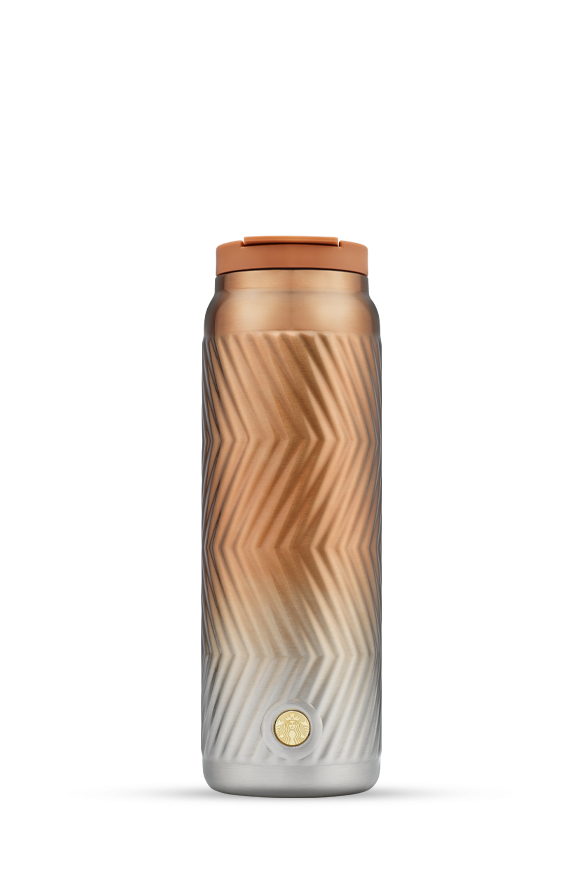 Starbucks® Zigzag Desenli Turuncu Ombre Paslanmaz Çelik Termos 473ml-11187184