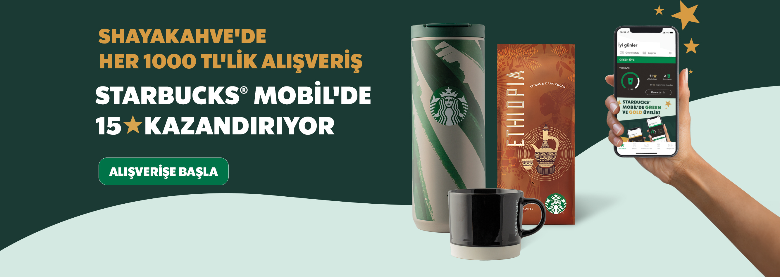 Her 1000 TL'lik Alışveriş Starbucks Mobil'de 15 Yıldız Kazandırıyor
