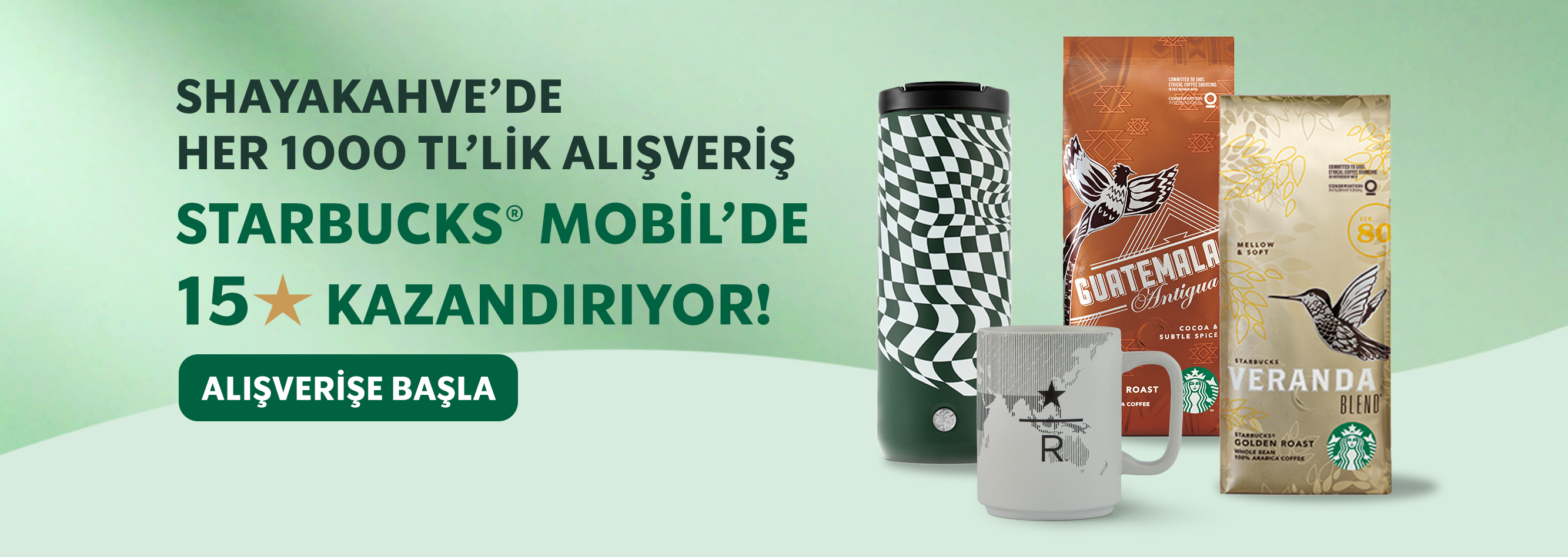 Her 1000 TL'lik Alışveriş Starbucks Mobil'de 15 Yıldız Kazandırıyor