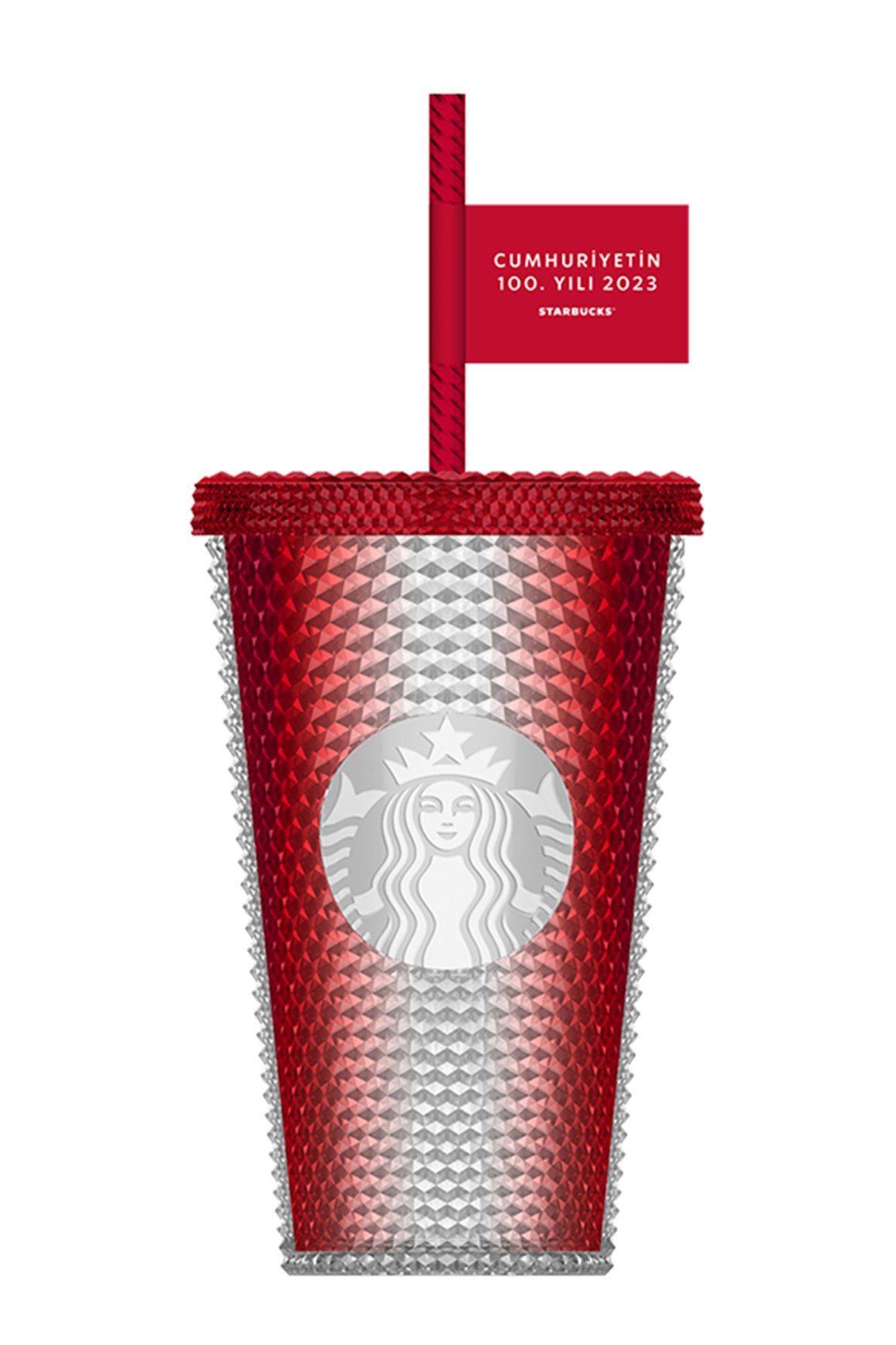 Starbucks® 100. Yıl Özel Seri Plastik Soğuk İçecek Bardağı - Kırmızı - 473 ml - 11149456