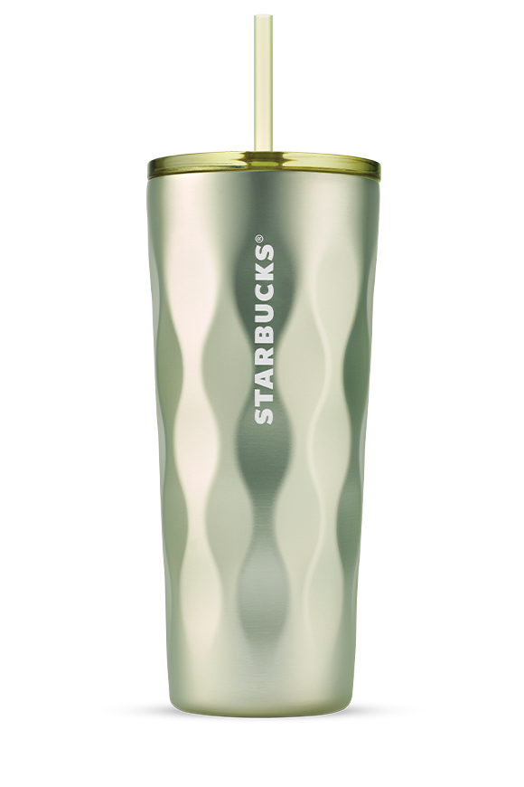 Starbucks® Dalga Desenli Adaçayı Renkli Çelik Soğuk İçecek Bardağı - 591ml - 11182391