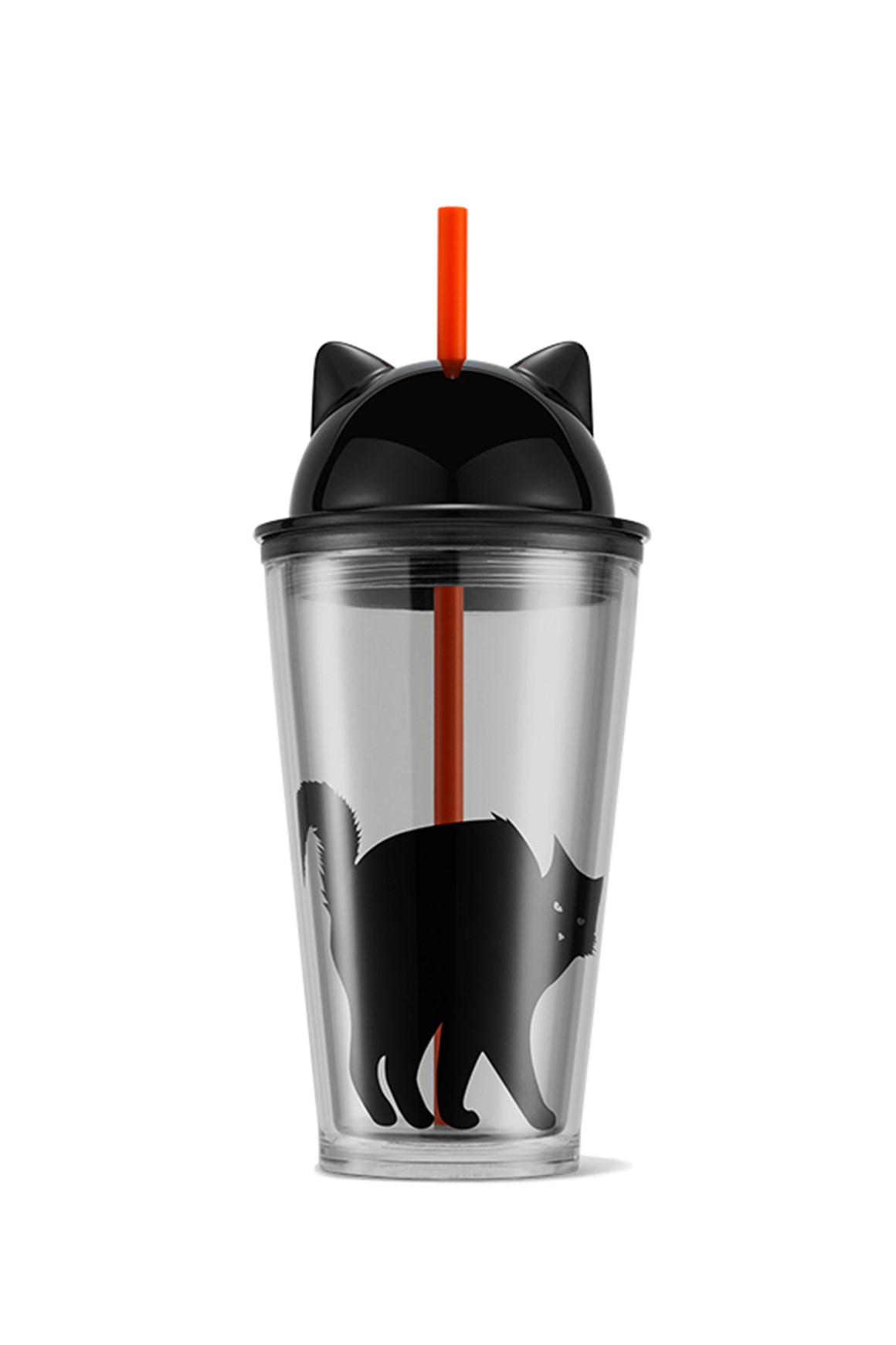 Starbucks® Kedi Tasarımlı Plastik Soğuk Içecek Bardağı - Siyah - 473 ml - 11145084 