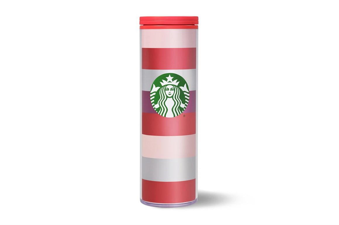 Starbucks® Kırmızı Şeritli Plastik Termos - 473 ml - 11137174