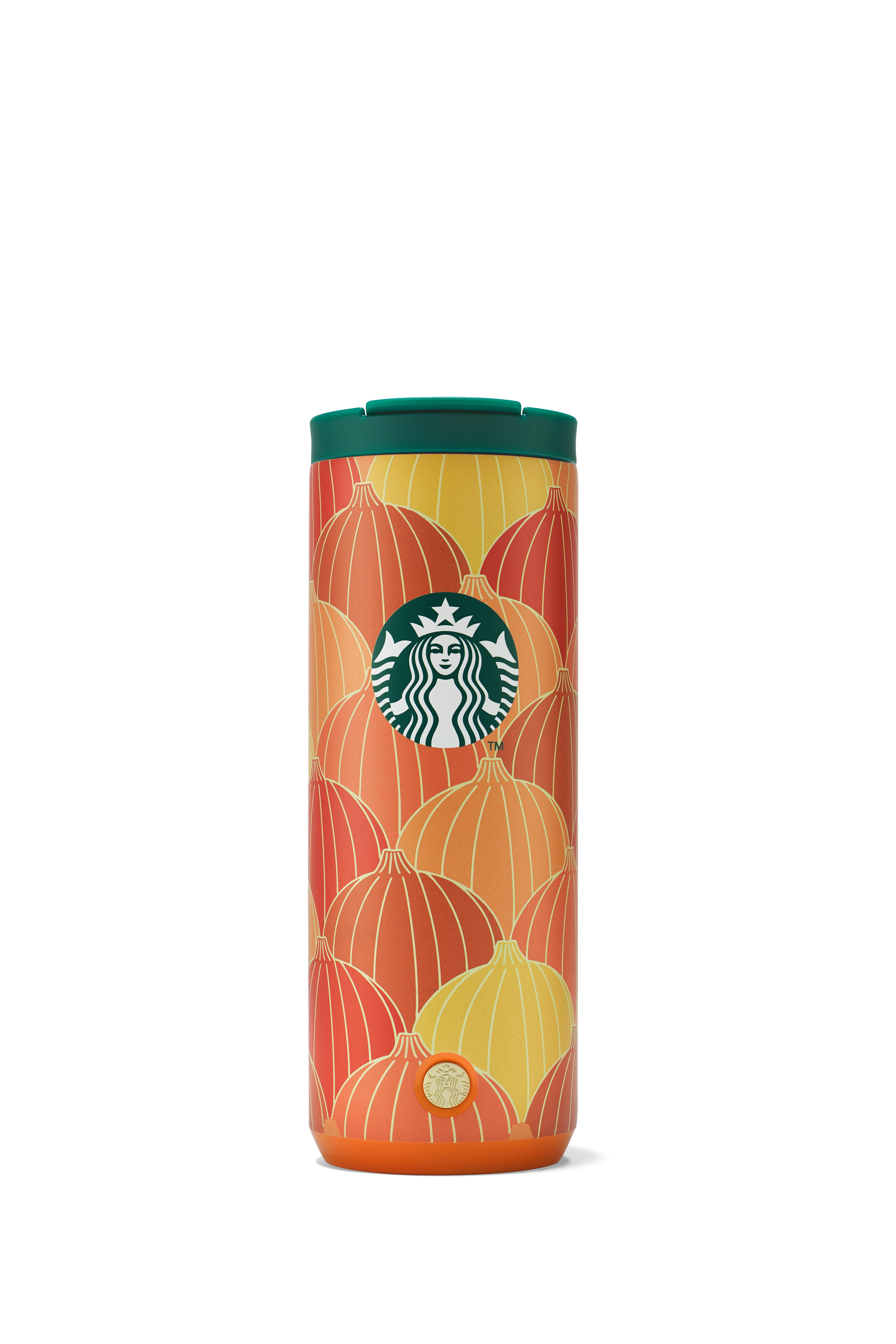 Starbucks® Paslanmaz Çelik Termos - Balkabağı Tasarımlı - Turuncu - 473 ml - 11171725