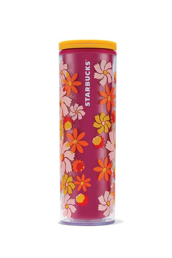 Starbucks® Plastik Termos - Çiçek Desenli - 473 ml - 11150123