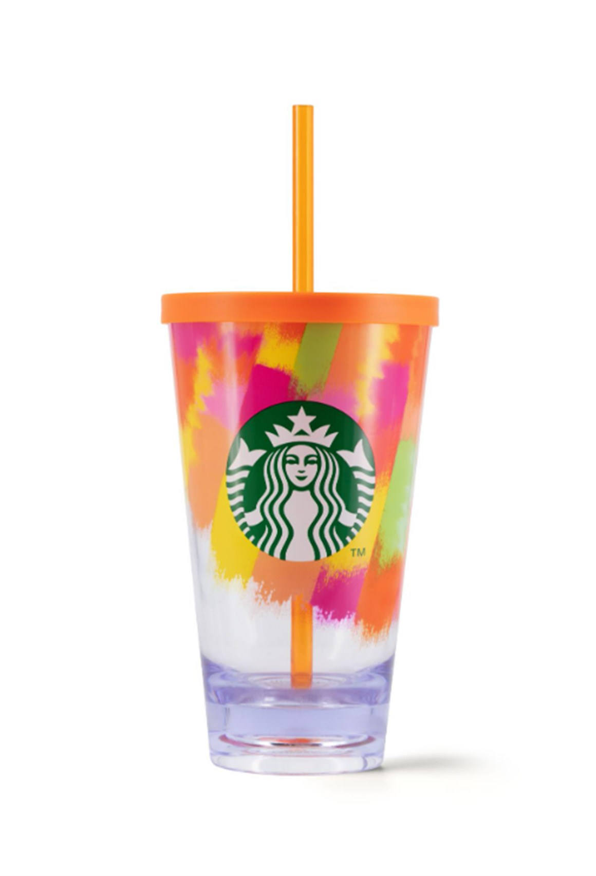 Starbucks® Turuncu Pembe Desenli Plastik Soğuk İçecek Bardağı 591 ml - 11133273