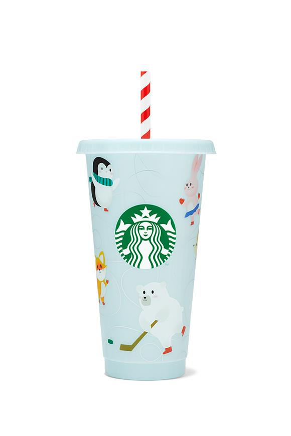 Starbucks® Yeniden Kullanılabilir Soğuk İçecek Bardağı - Buz Pateni Tasarımlı - 710 ml - 11159153
