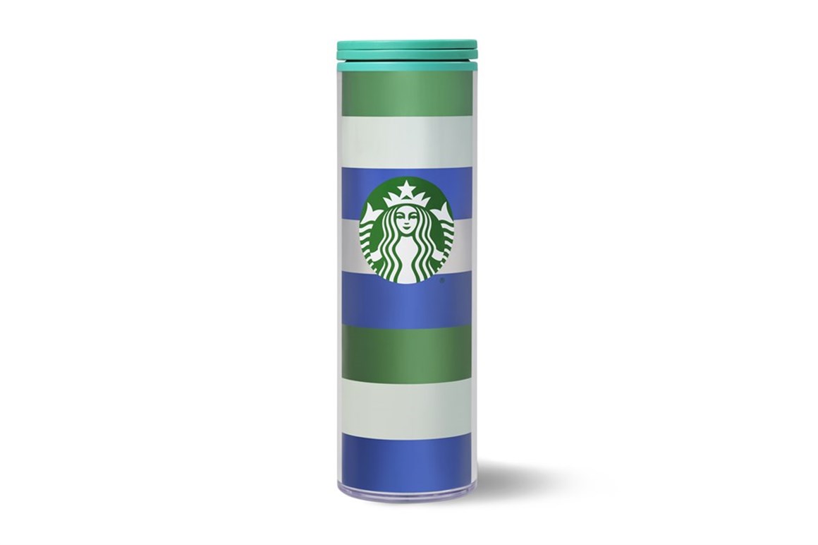Starbucks® Yeşil Şeritli Plastik Termos 473 ml - 11137173