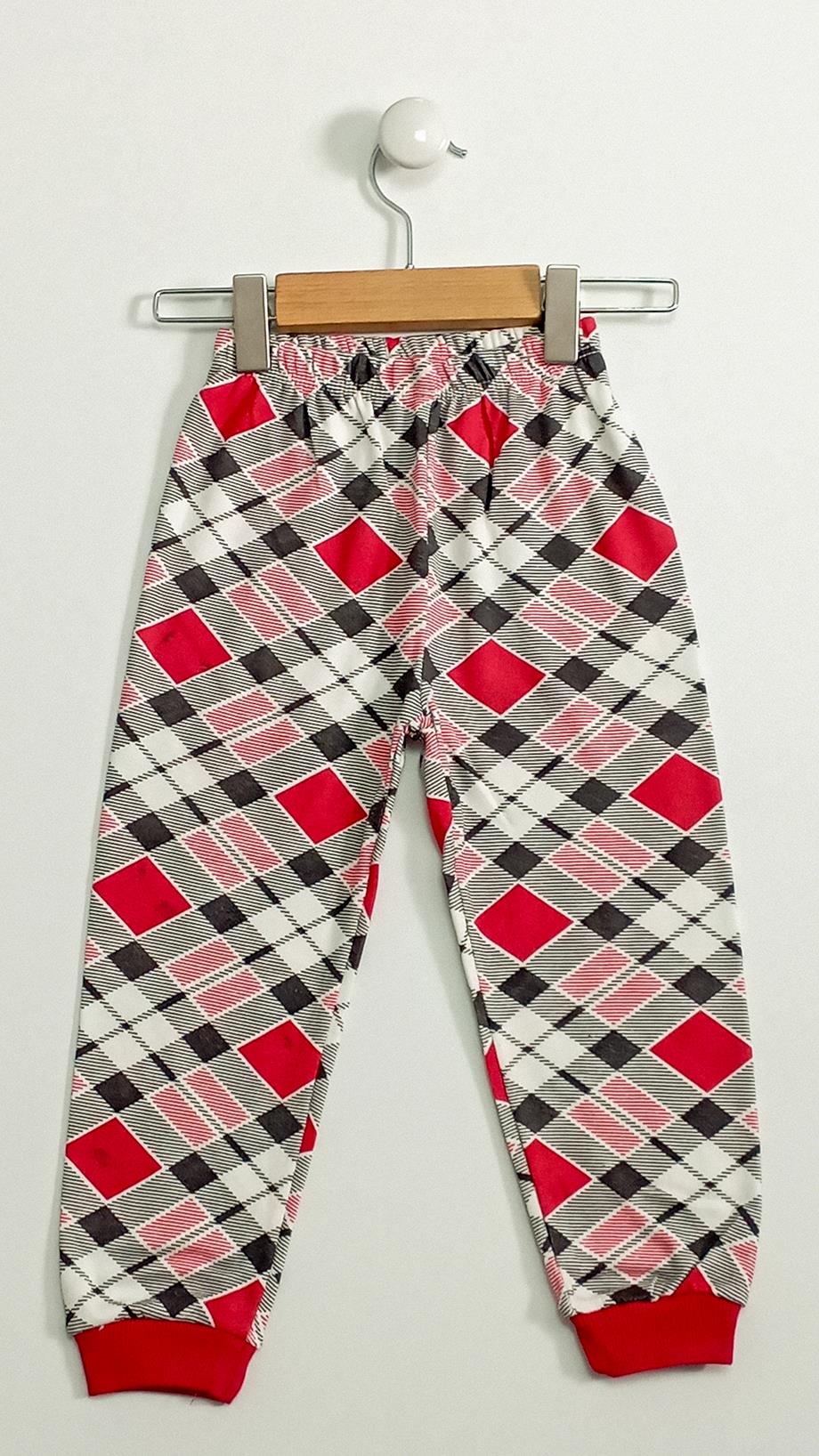 4-5-6 Yaş Çocuk Yeni Yıl Baskılı Uzun Kollu 2li Pijama Takımı