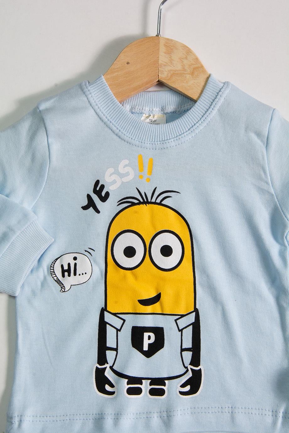 6-12 Ay Minyon Baskılı Erkek Bebek Pijama Takımı