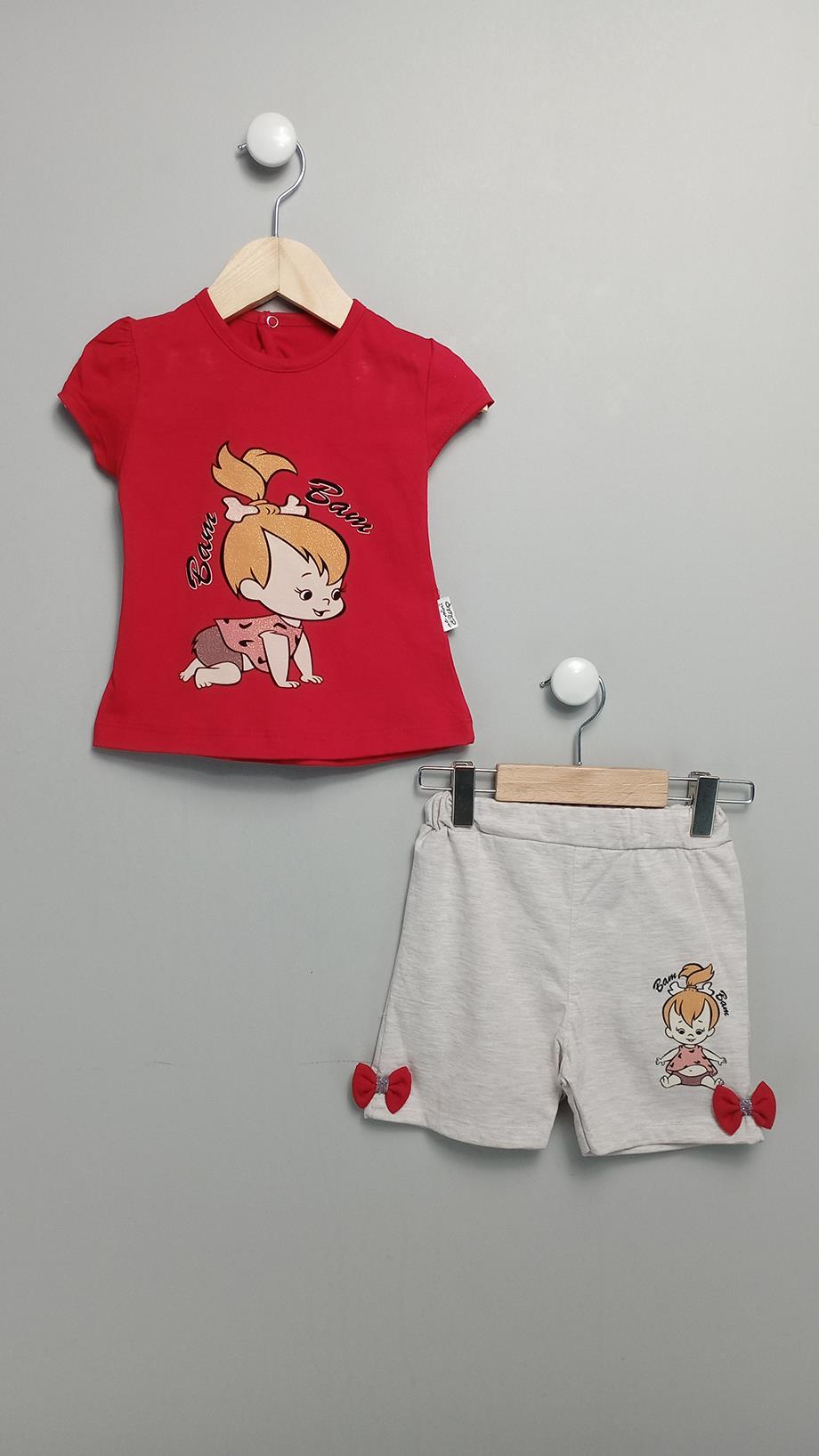 9-24 Ay Kız Bebek Bambam Baskılı Yazlık Takım