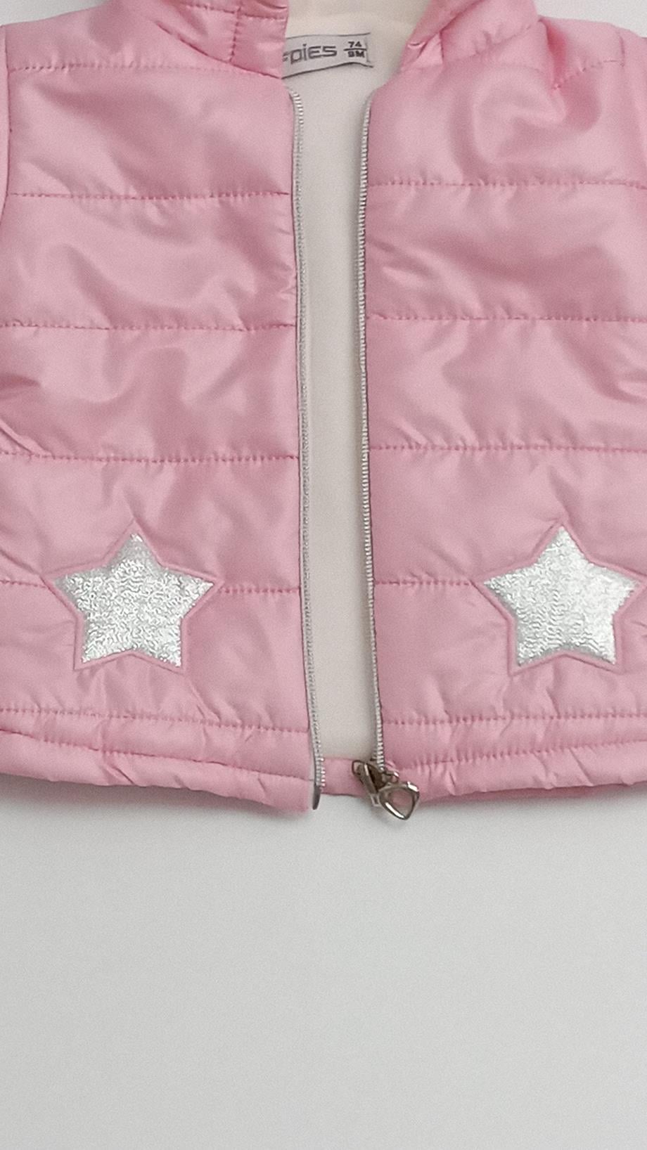 9-24 Ay Kız Bebek Star Montlu Takım Pembe