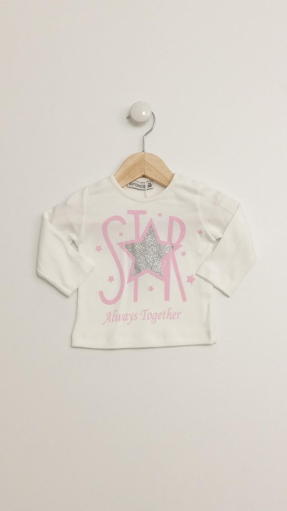 9-24 Ay Kız Bebek Star Montlu Takım Pembe