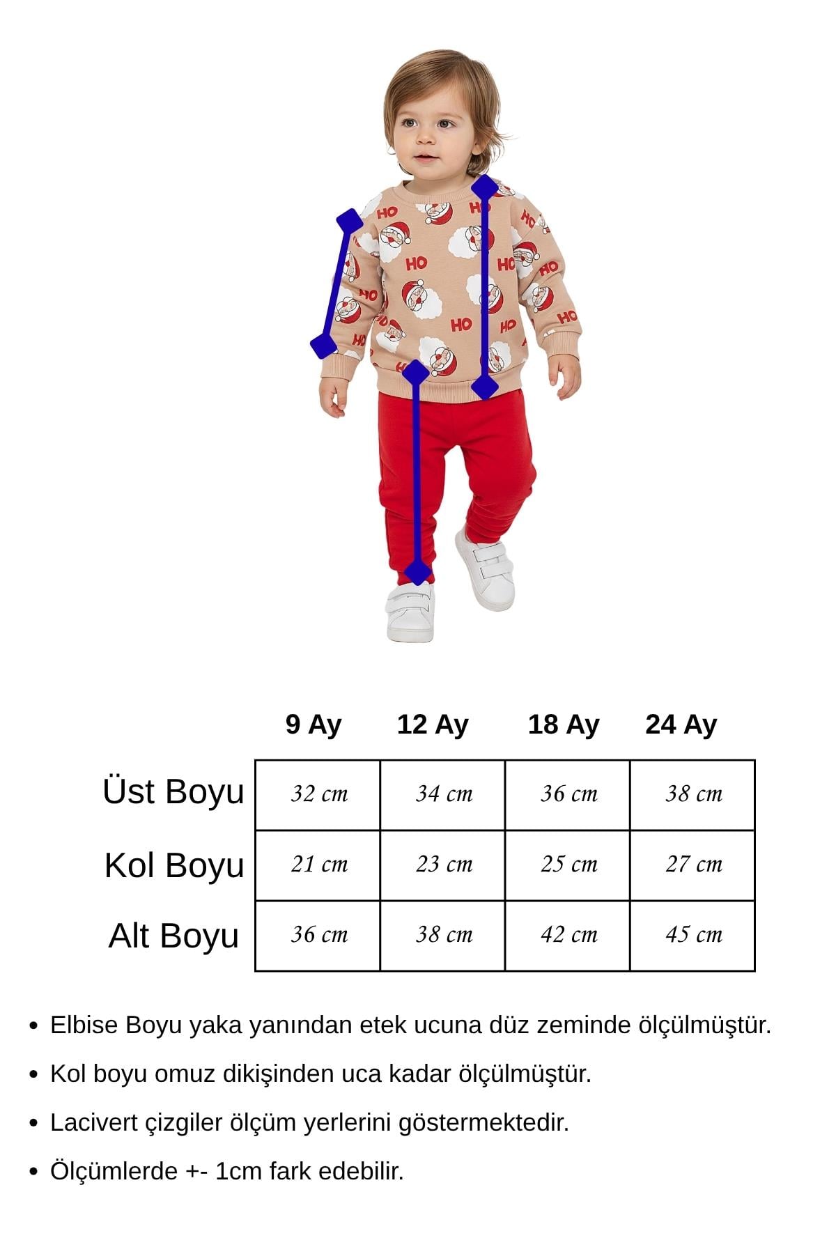 Bebek Yılbaşı Konsept Sweat Takım Hoho Noel Unisex