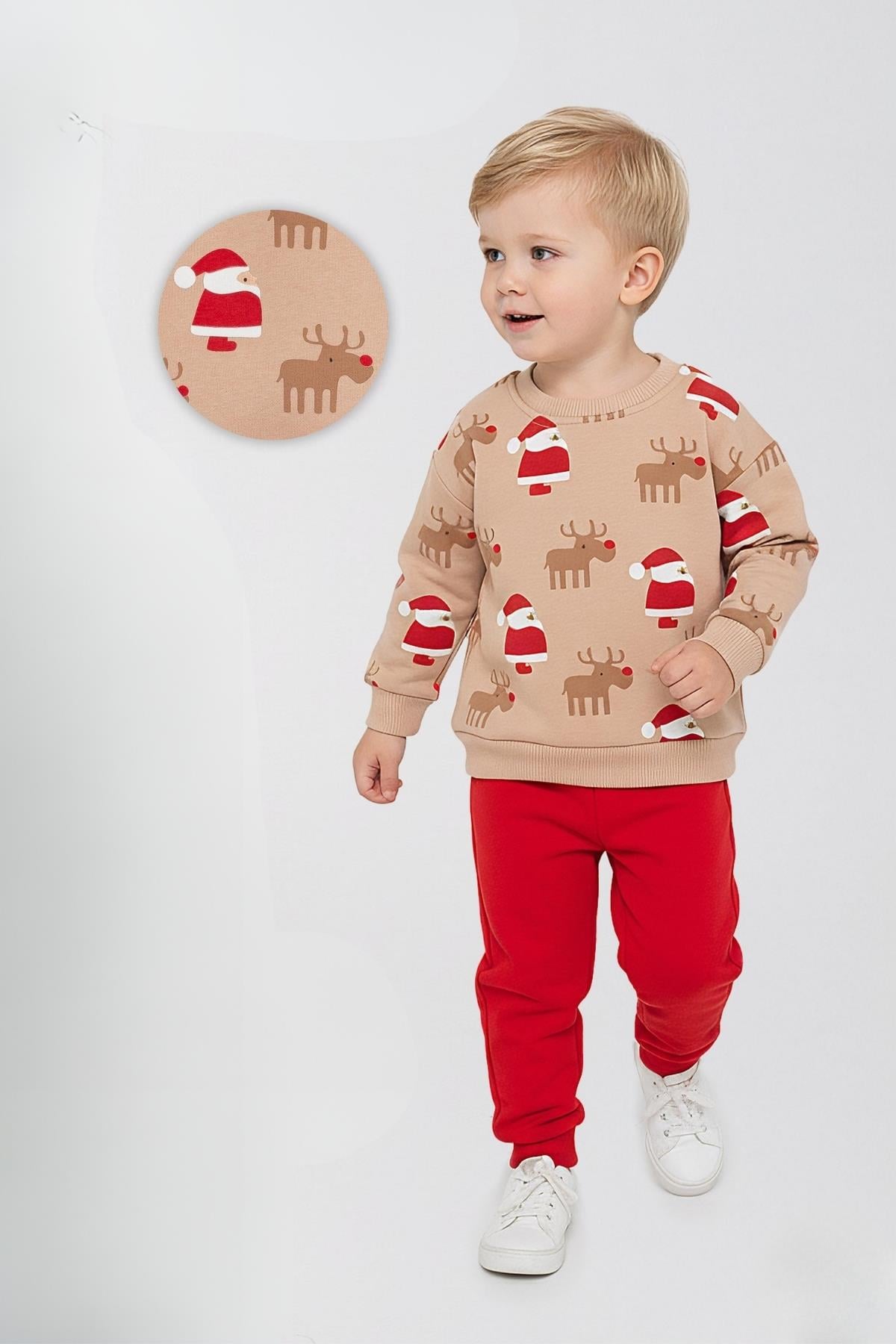 Bebek Yılbaşı Konsept Sweat Takım Noel Baba Unisex 