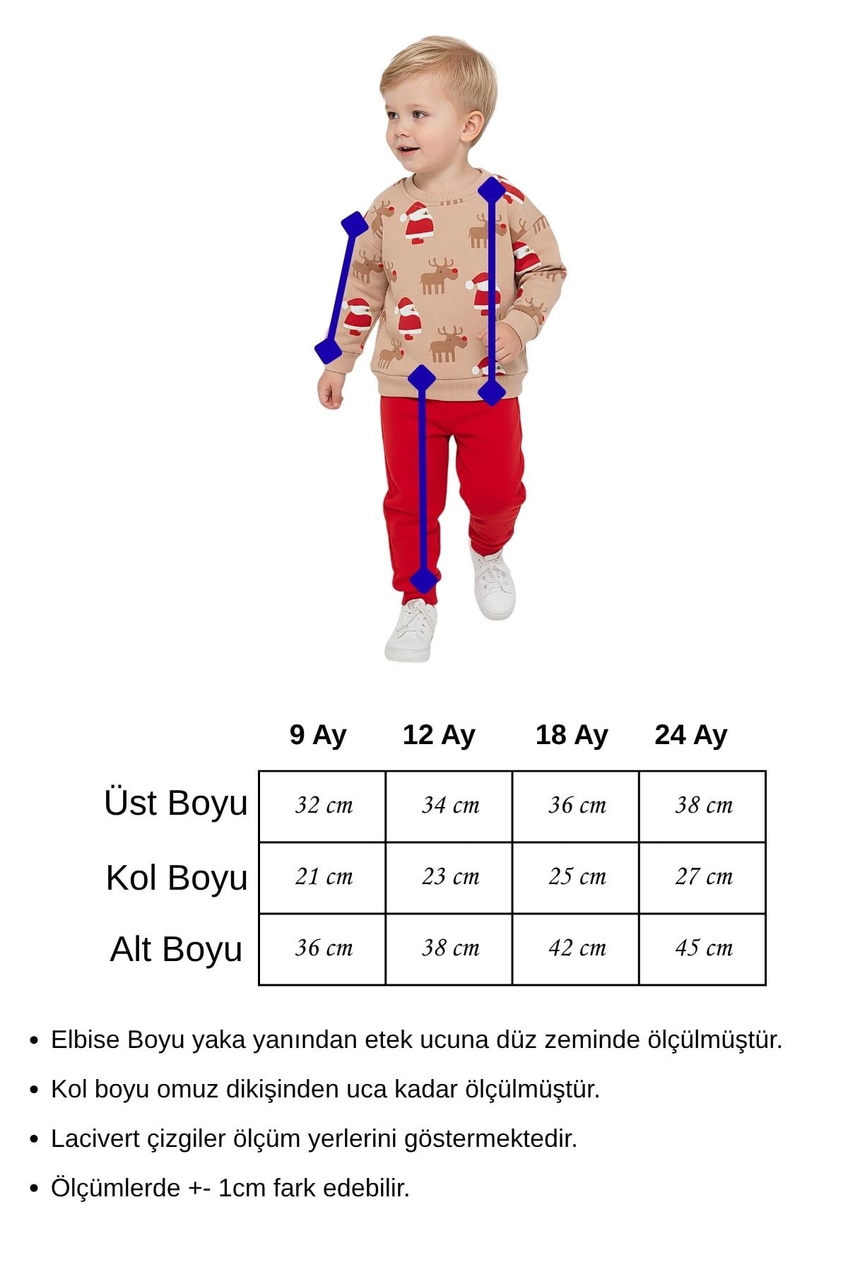 Bebek Yılbaşı Konsept Sweat Takım Noel Baba Unisex 