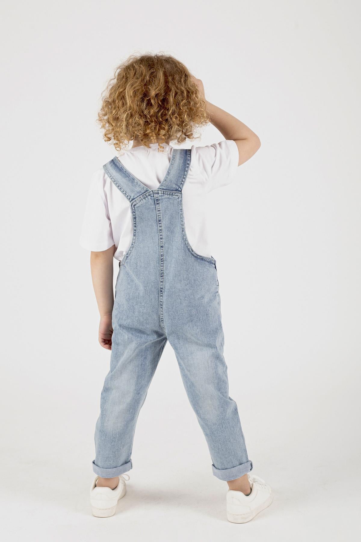 Çocuk Kot Salopet Unisex