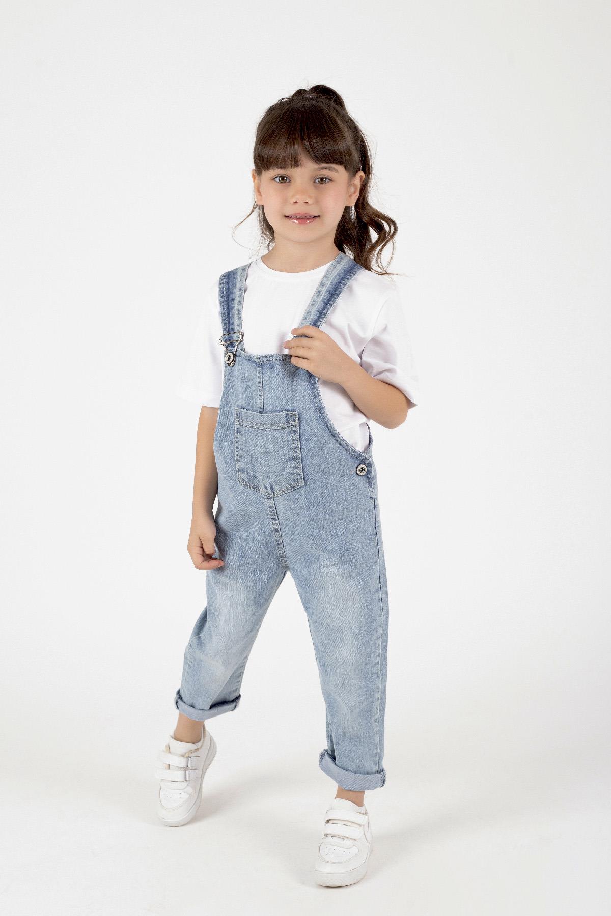 Çocuk Kot Salopet Unisex