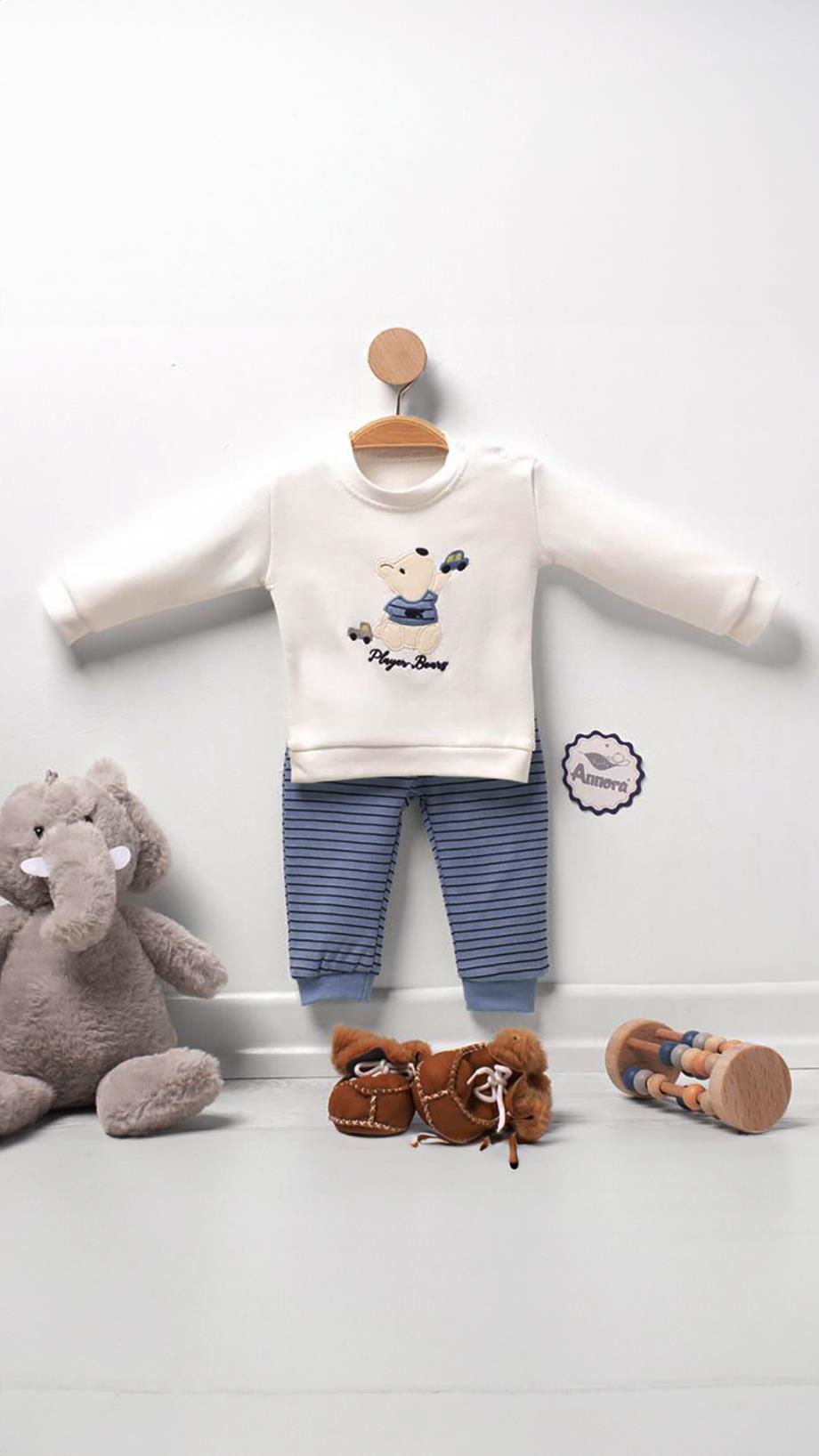 Erkek Bebek Pijama Takım Ayıcıklı 3-12 Ay