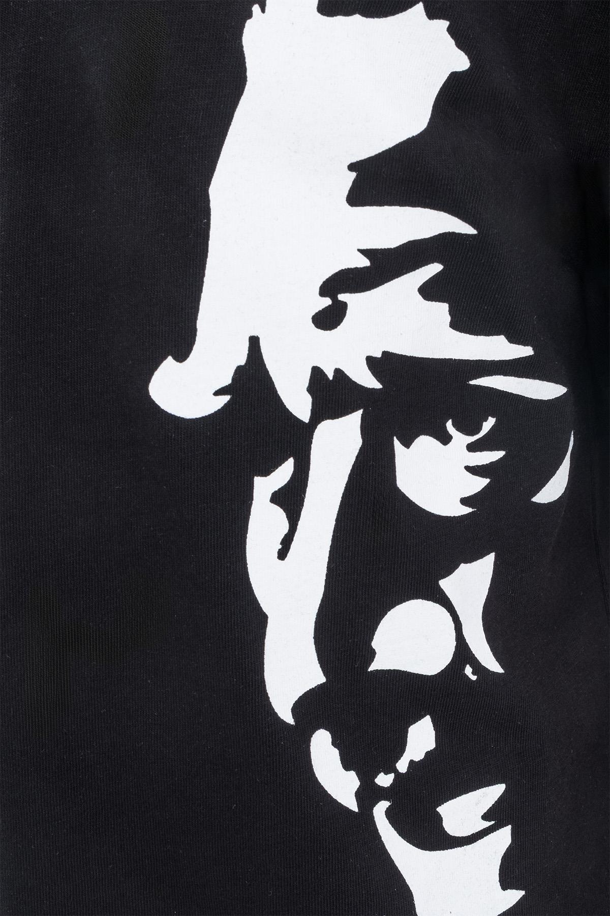 Kız Çocuk Atatürk Siluet Baskılı Siyah Tshirt